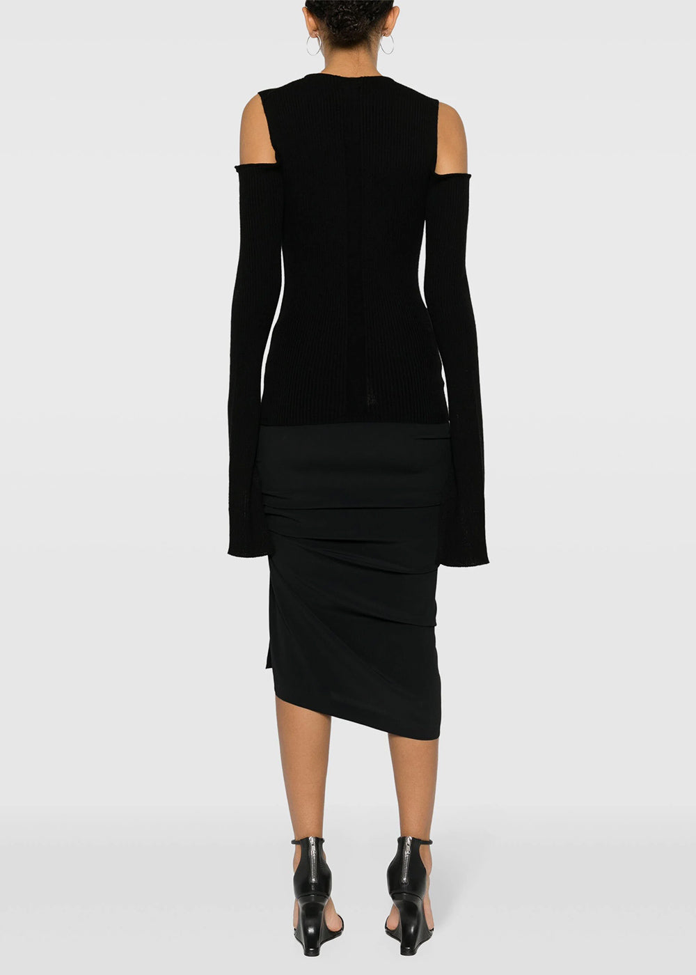 Black Open-Shoulder Ribbed Top Rick owens оригінал – Купити в Україні – детальний вид