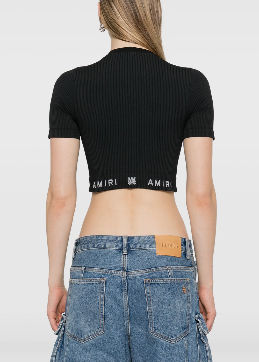 Black Cropped Ribbed Top Amiri – Гарантія оригінальності – збільшений вид