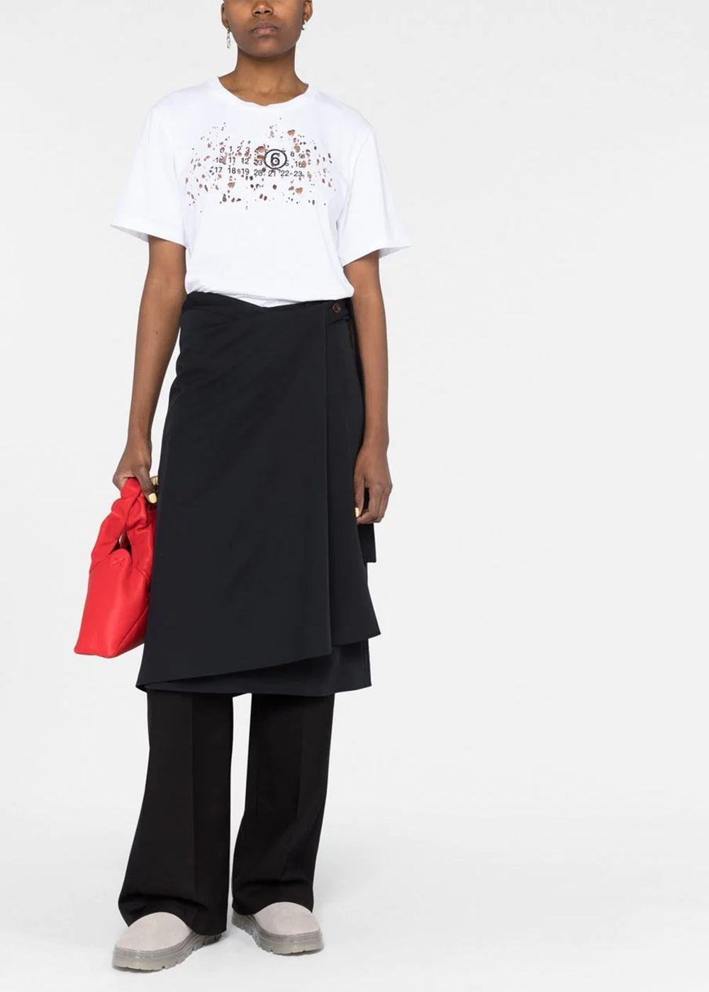 Оригінальна White Graphic-Print T-Shirt Maison margiela – вид ззаду