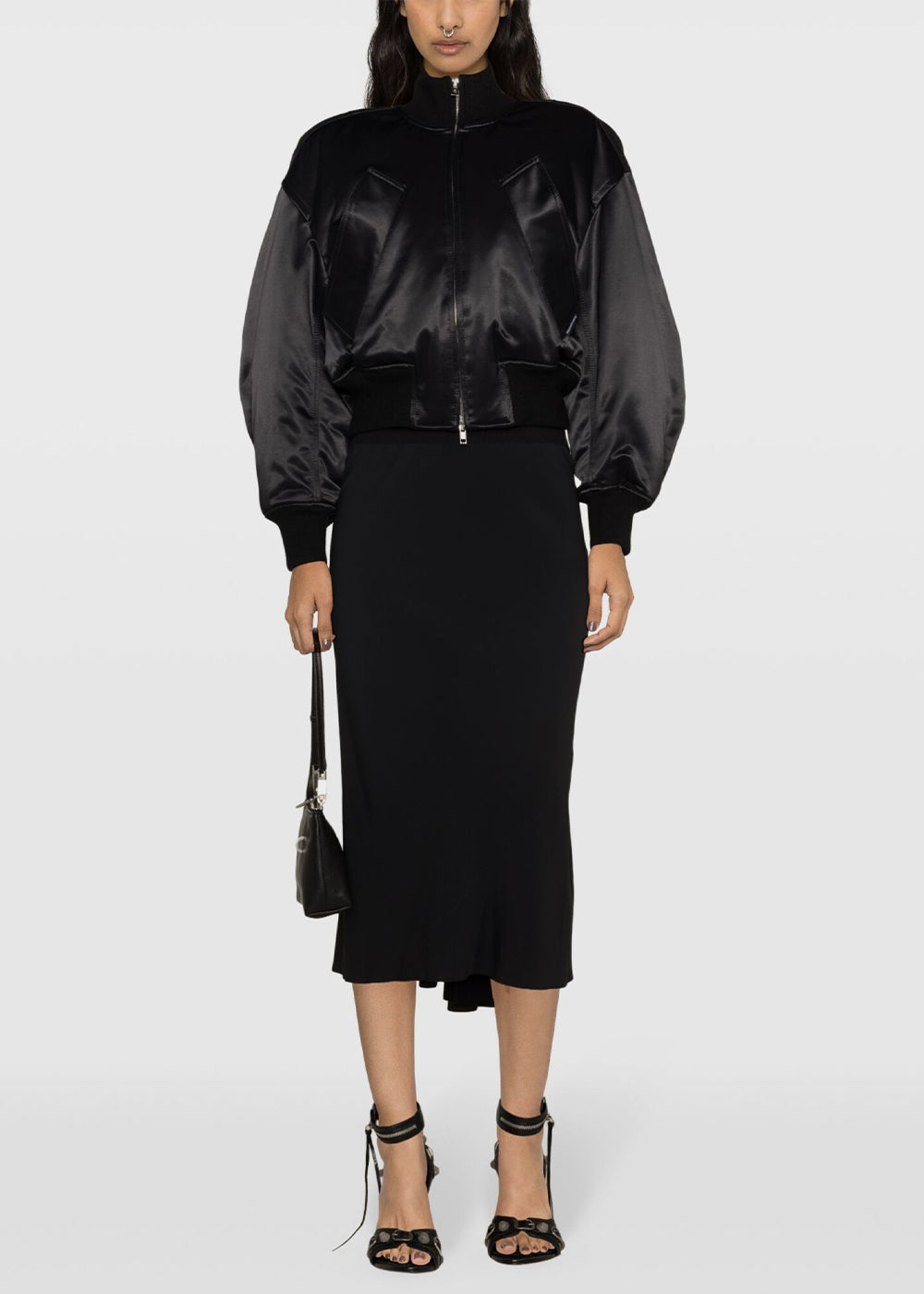 Оригінальна Black Lido MIDI Bias Skirt Rick owens – вид ззаду