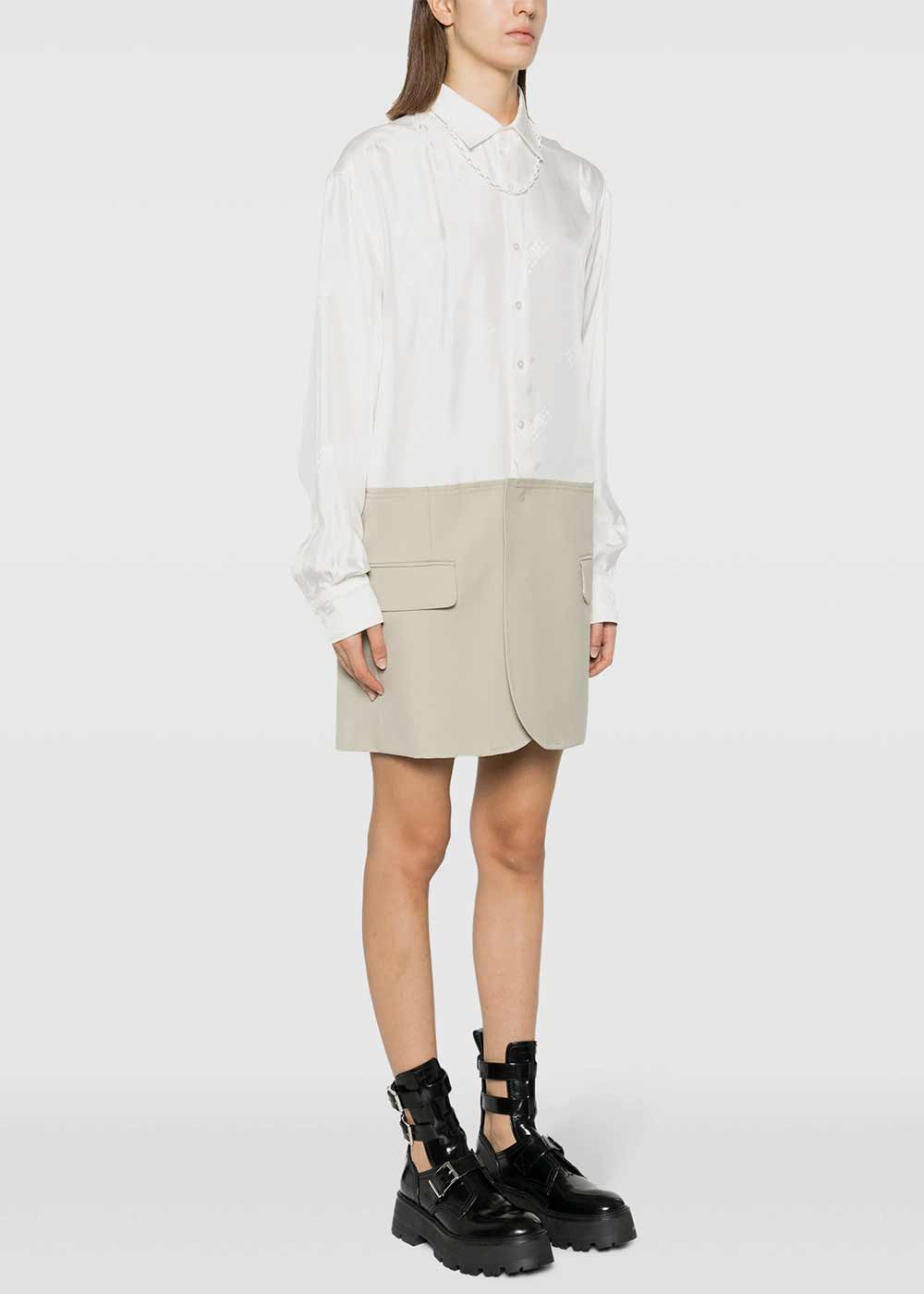 Оригінальна Off White Spliced Embroidered Shirtdress Maison margiela – детальний вид