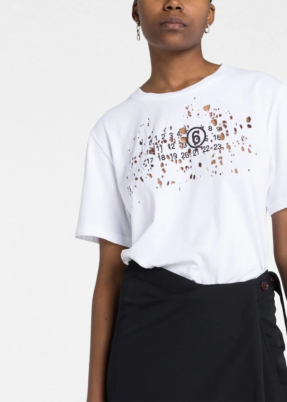 Оригінальна White Graphic-Print T-Shirt Maison margiela – збільшений вид