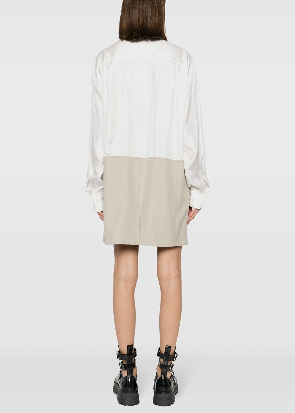 Оригінальна Off White Spliced Embroidered Shirtdress Maison margiela – збільшений вид