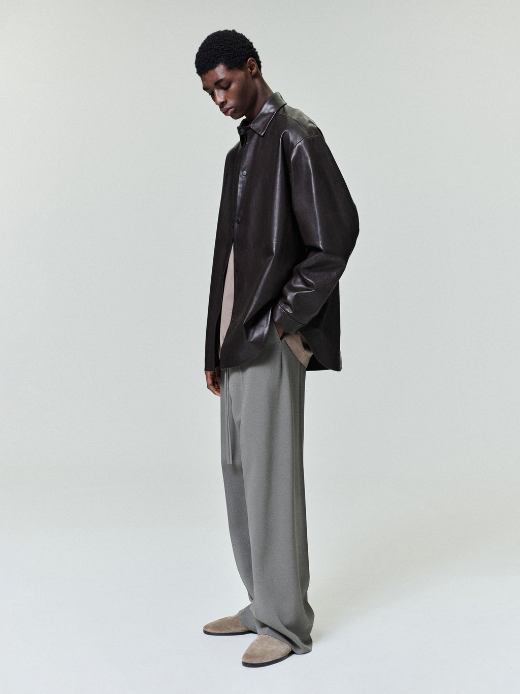 Leather Relaxed Shirt Fear of god – Гарантія оригінальності – боковий вид