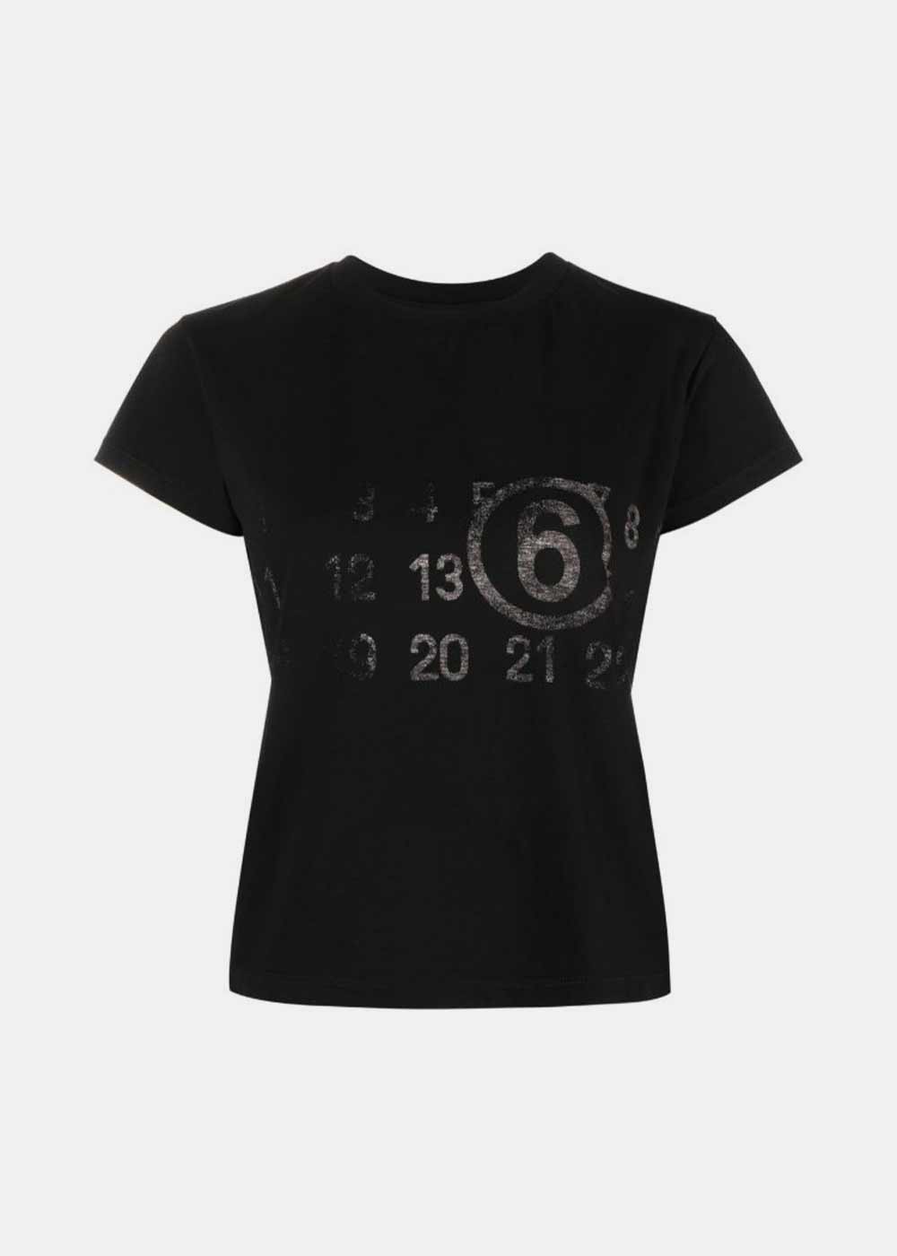 Black Signature Number-Print T-Shirt Maison margiela оригінал – Купити в Україні – боковий вид