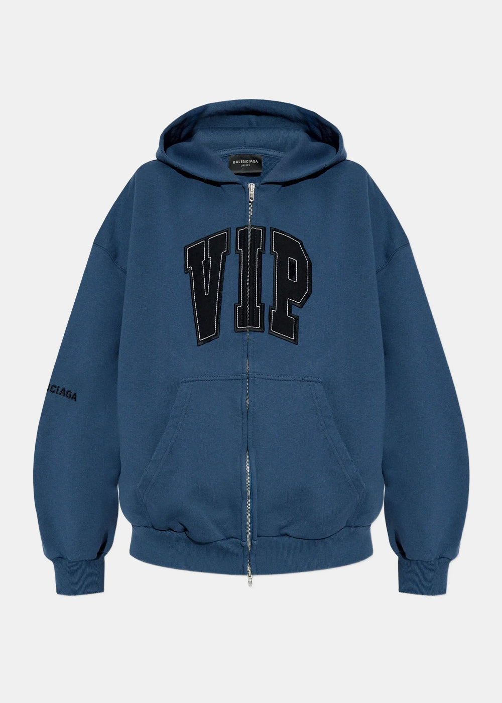 Dark Blue Vip Team Logo Hoodie Balenciaga оригінал – Купити в Україні – боковий вид