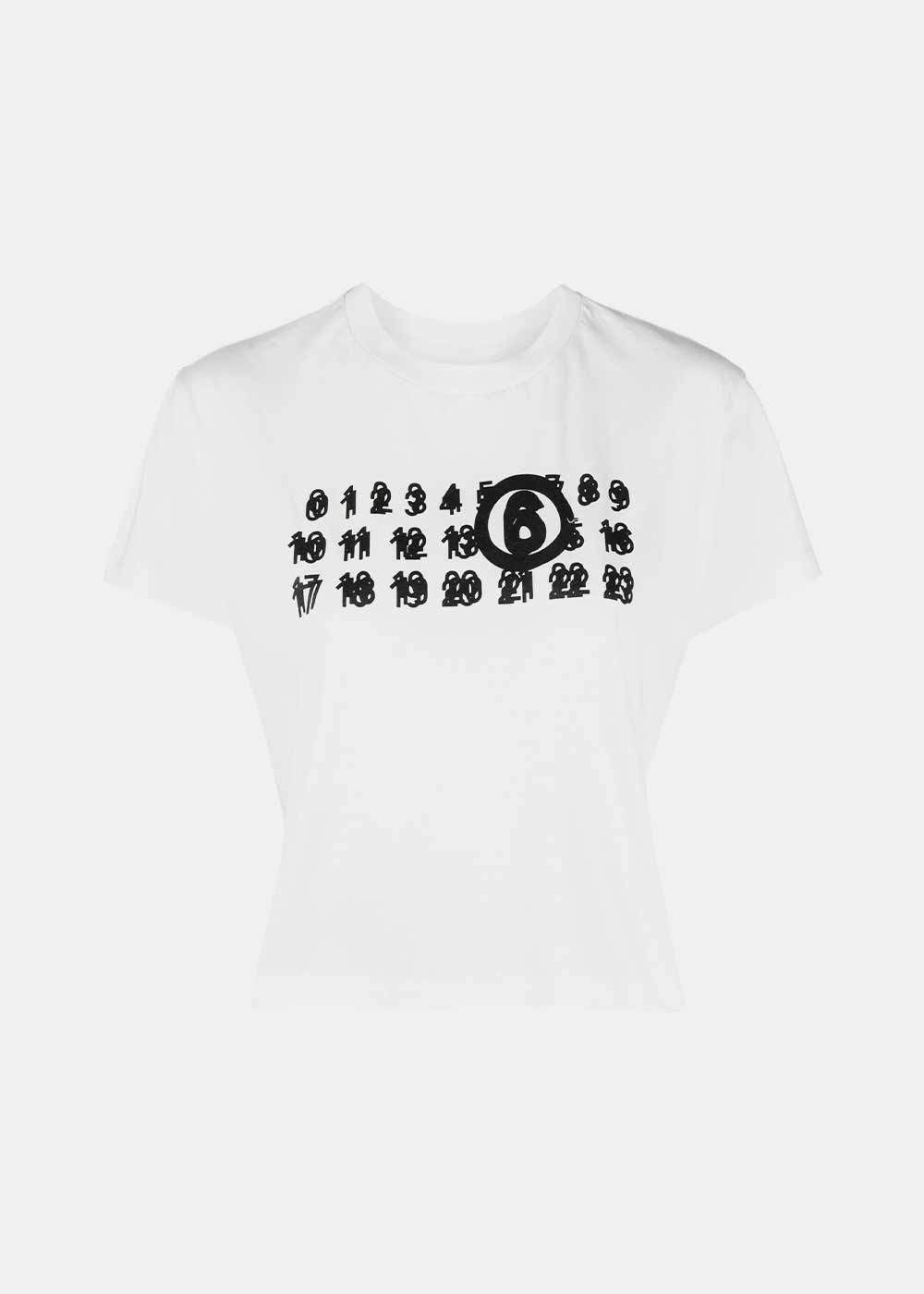 Оригінальна White Signature Number-Print T-Shirt Maison margiela – боковий вид
