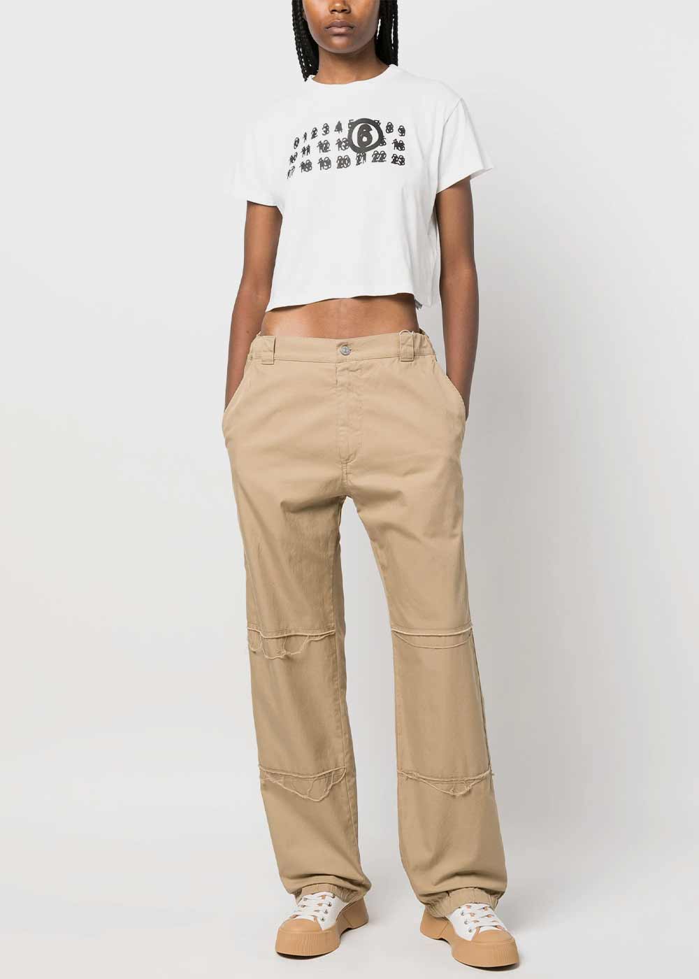 Оригінальна White Signature Number-Print T-Shirt Maison margiela – вид ззаду