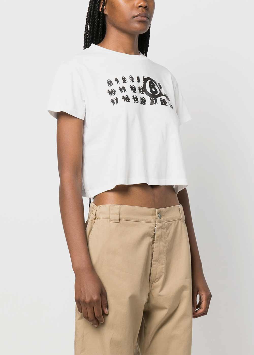 Оригінальна White Signature Number-Print T-Shirt Maison margiela – детальний вид