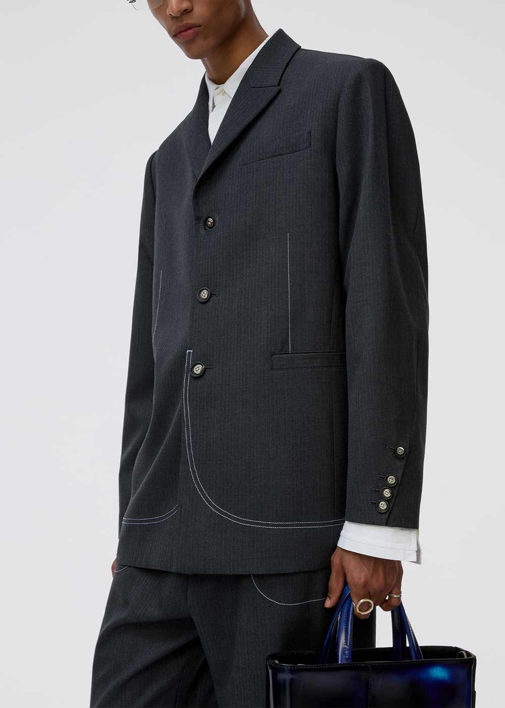 Оригінальна Grey Semi-Oversized Fit Blazer Ader error – збільшений вид