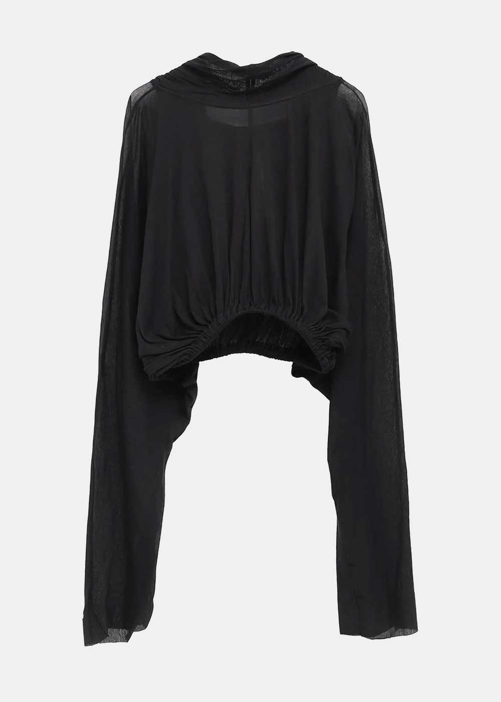 Оригінальна Black Cropped Hooded Tunic Rick owens – боковий вид