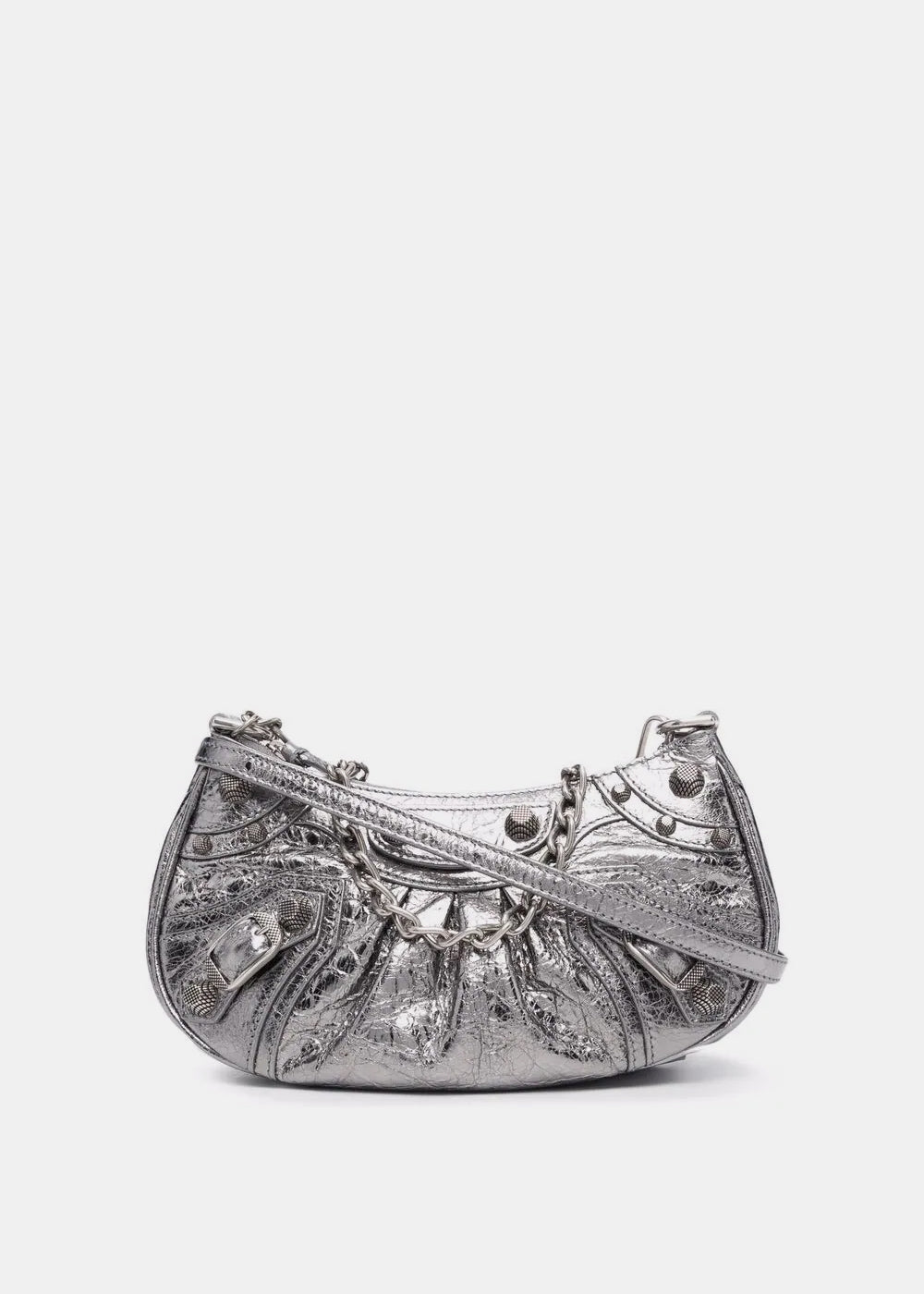 Silver Le Cagole Mini Bag With Chain Balenciaga оригінал – Купити в Україні – боковий вид