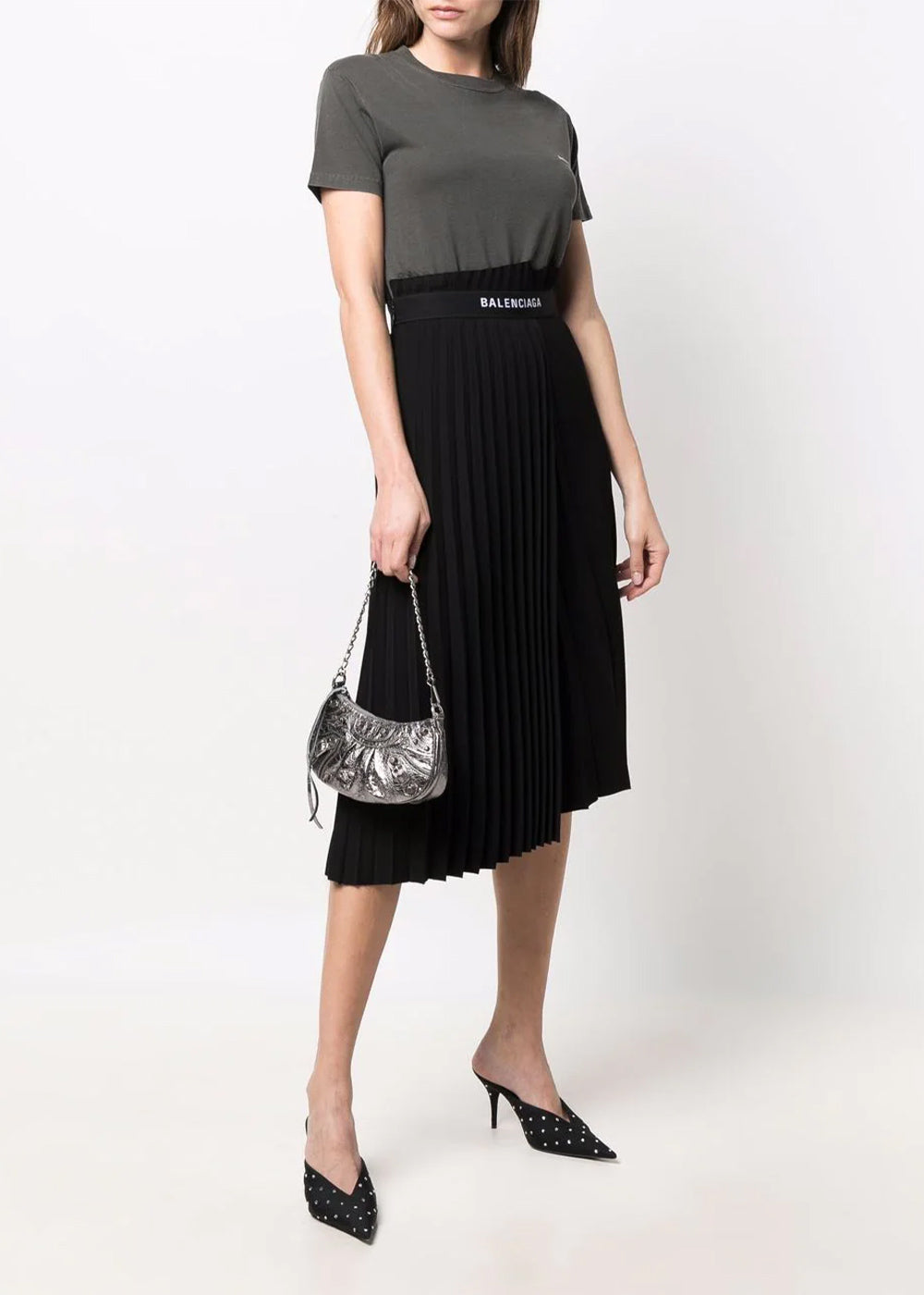 Silver Le Cagole Mini Bag With Chain Balenciaga оригінал – Купити в Україні – вид ззаду