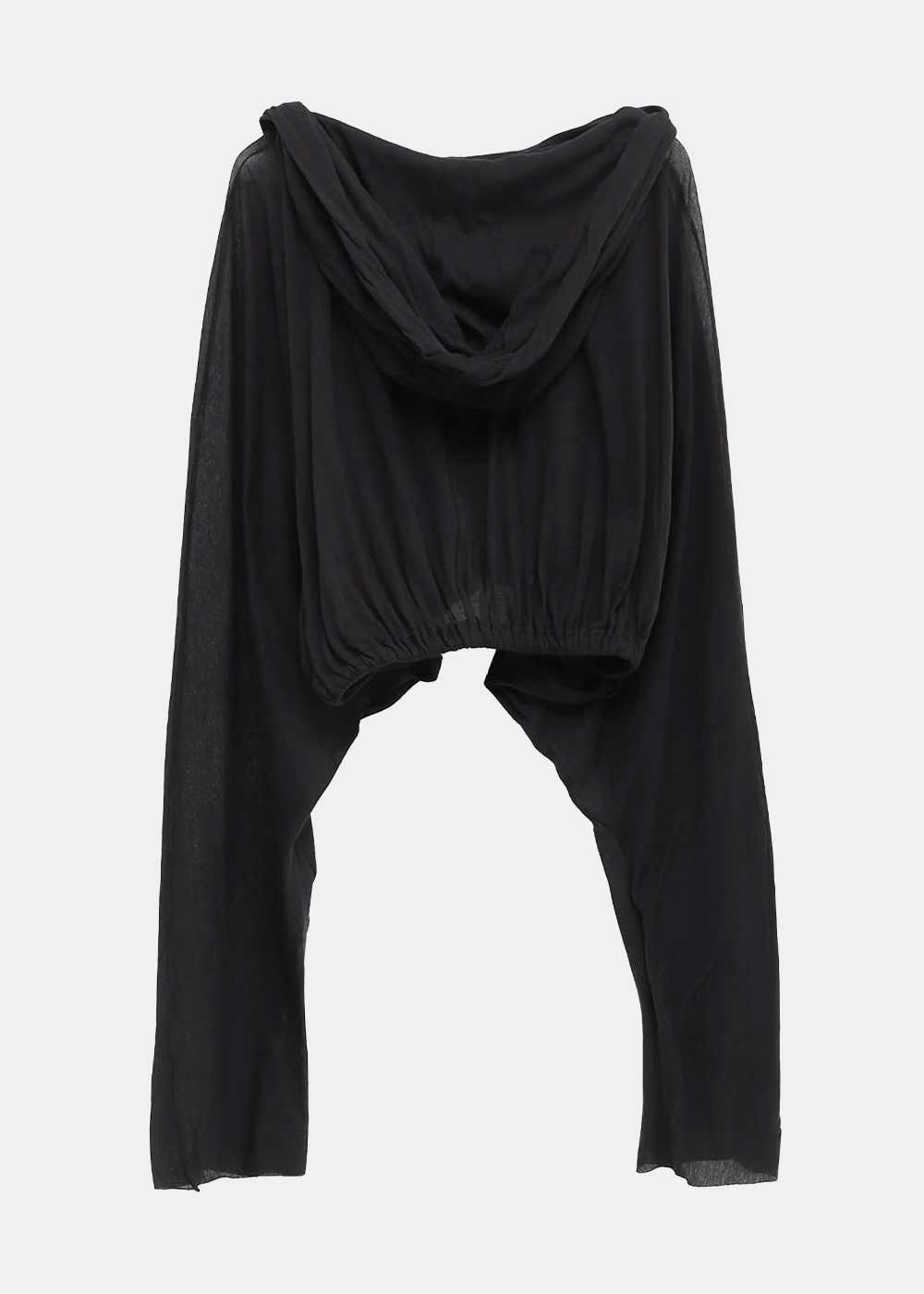 Оригінальна Black Cropped Hooded Tunic Rick owens – вид ззаду