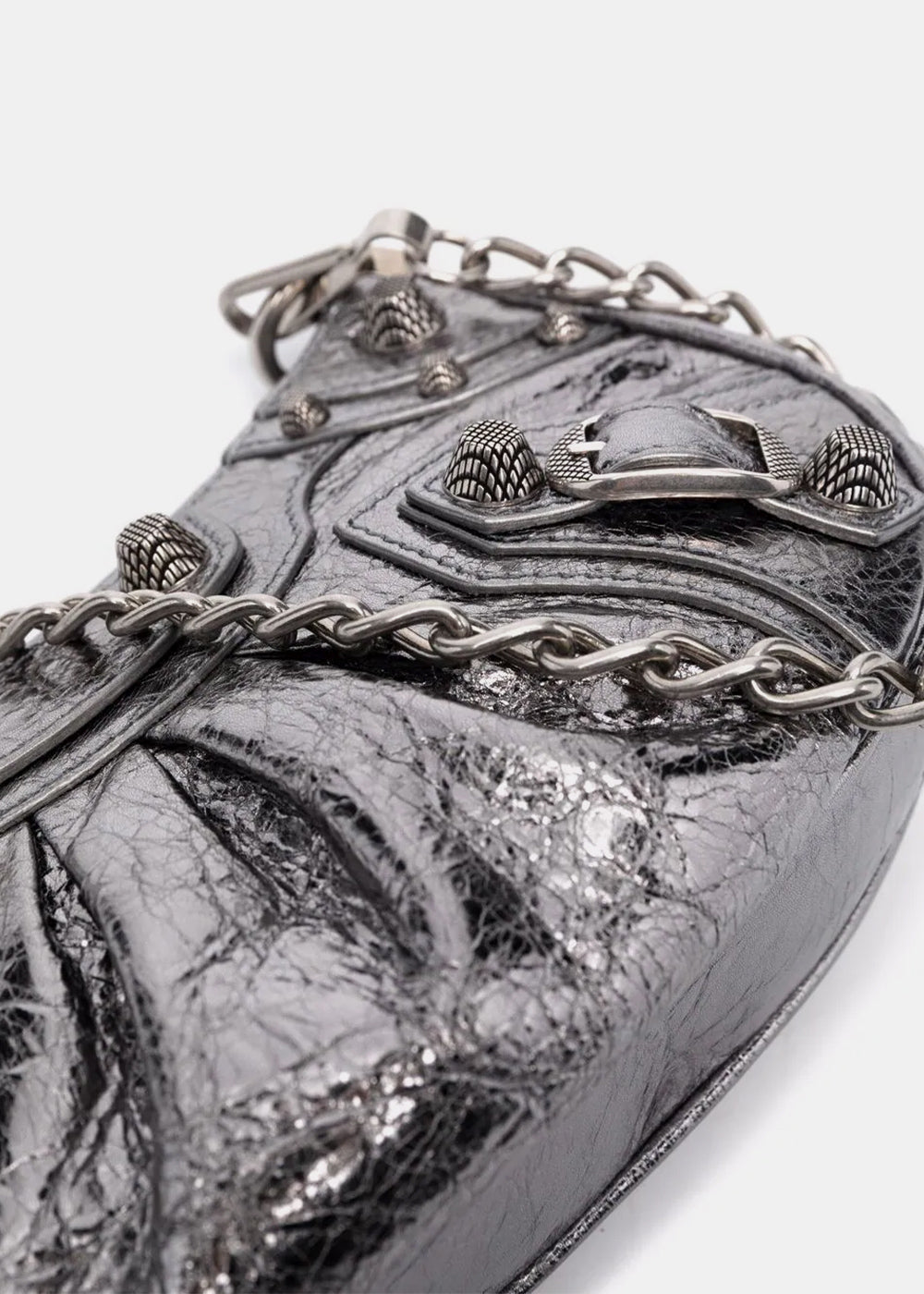 Silver Le Cagole Mini Bag With Chain Balenciaga оригінал – Купити в Україні – збільшений вид
