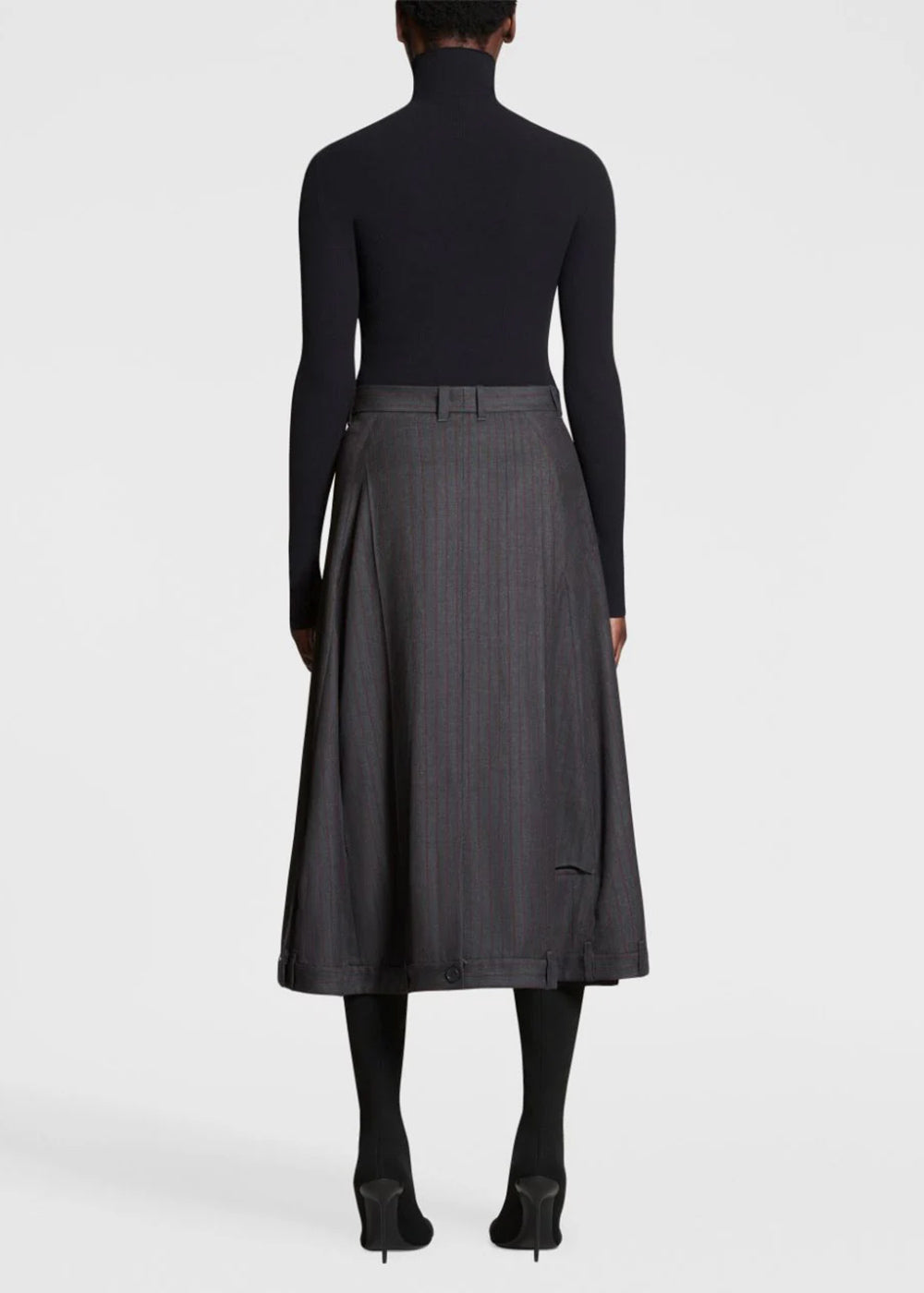 Grey Pinstripe A-Line Skirt Balenciaga – Гарантія оригінальності – збільшений вид