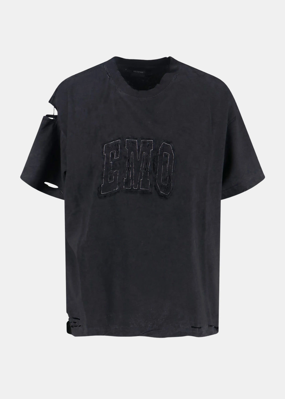 Оригінальна Washed Black Emo Team Logo T-Shirt Balenciaga – боковий вид