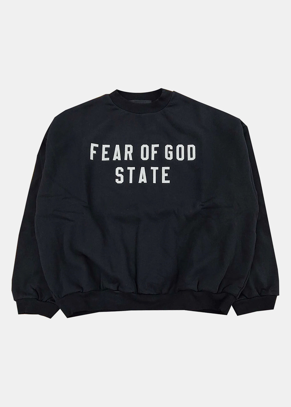 Black Heavy Fleece Crewneck Fear of god оригінал – Купити в Україні – боковий вид - FEAR OF GOD