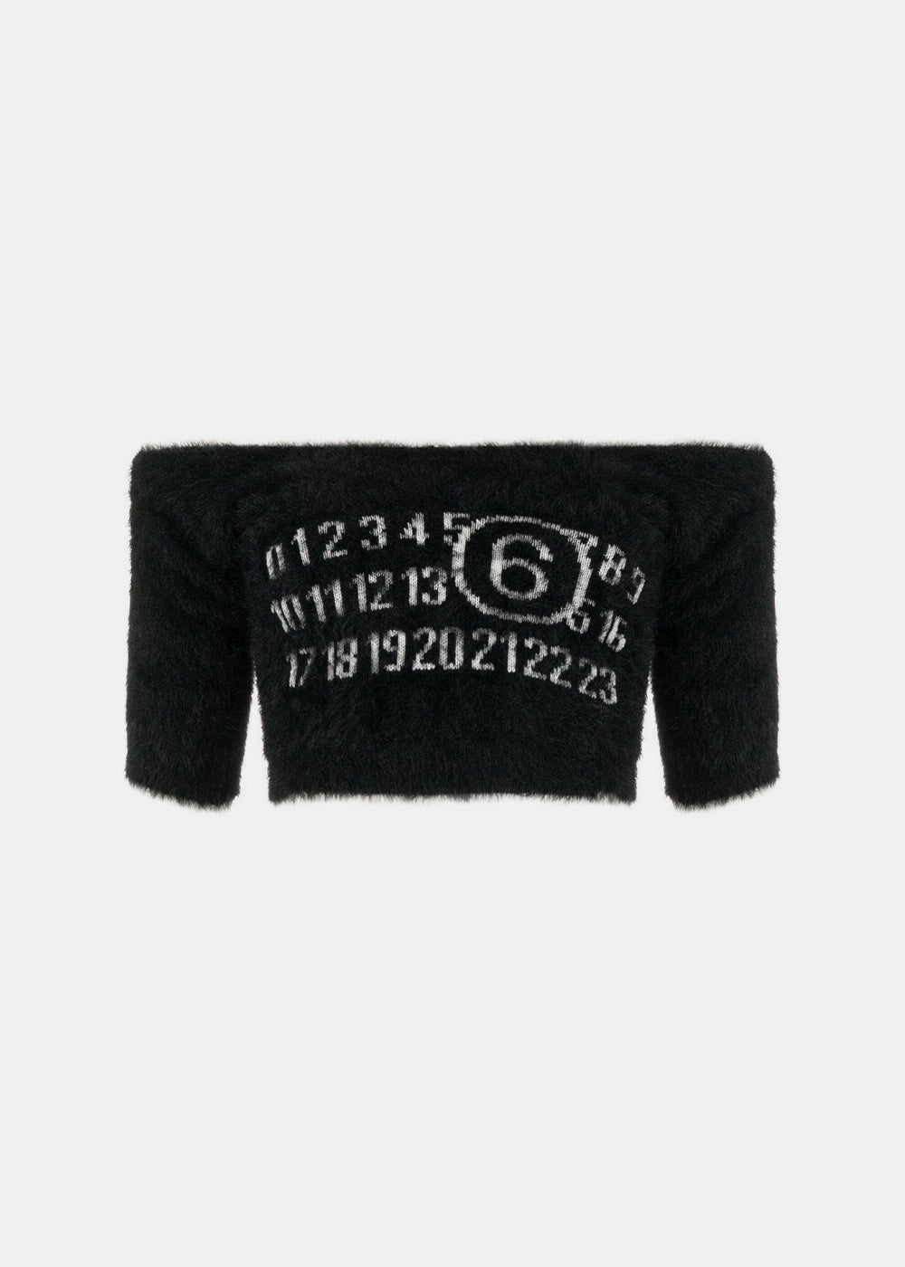 Black Fuzzy Off-Shoulder Top Maison margiela – Гарантія оригінальності – боковий вид