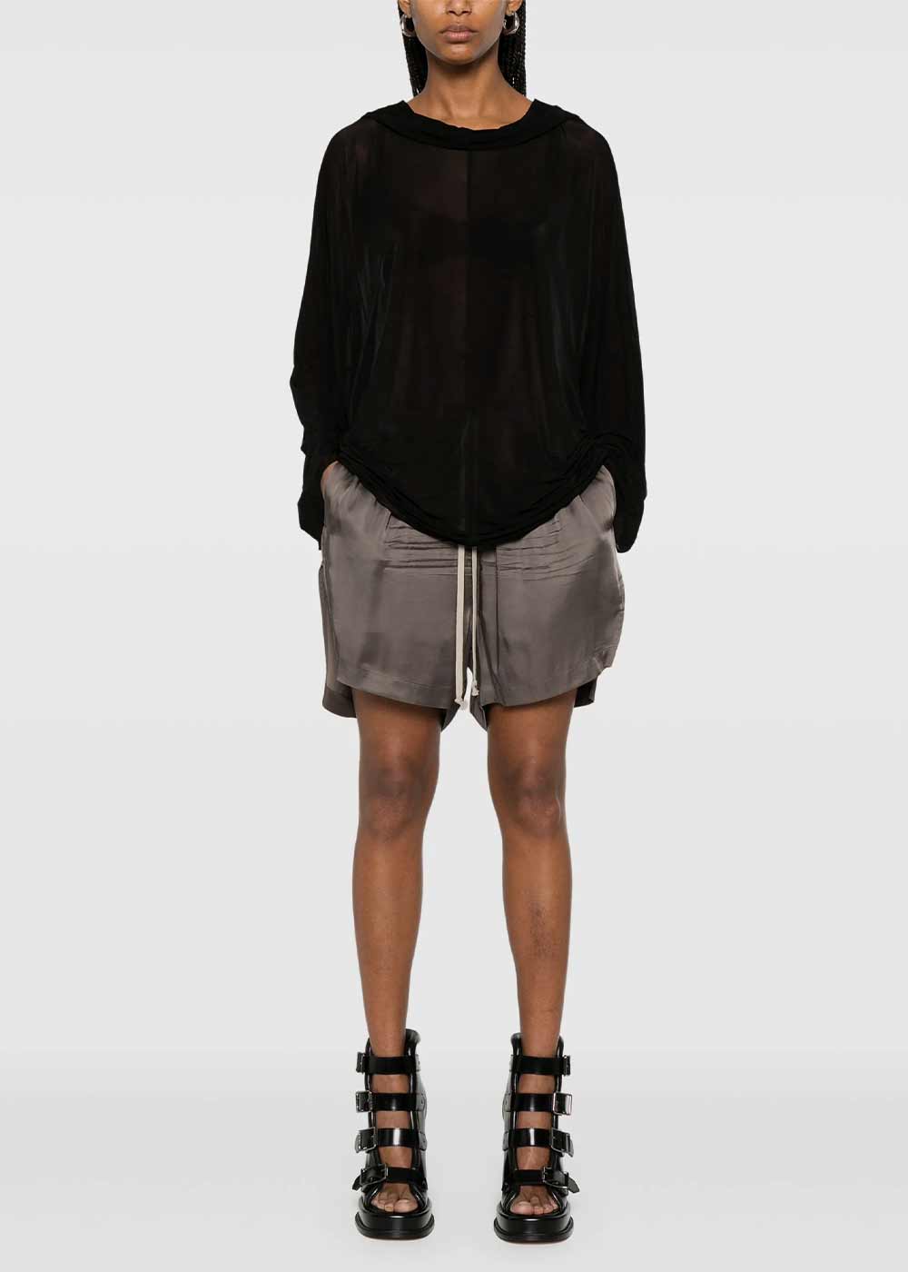 Black Hooded Tunic Rick owens оригінал – Купити в Україні – вид ззаду