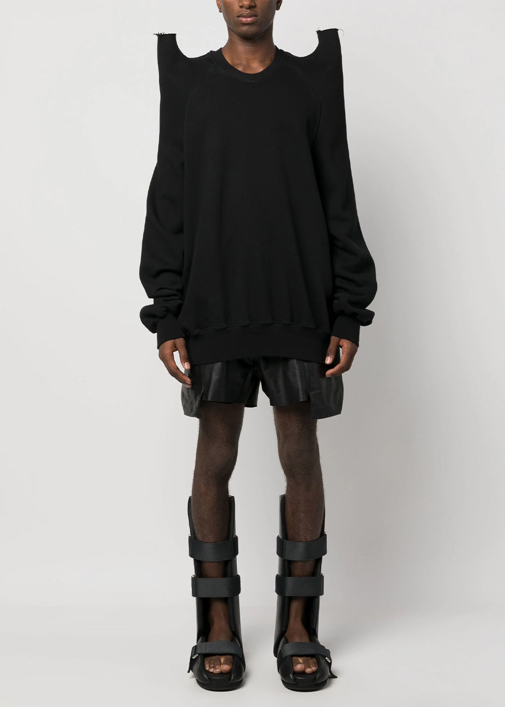 Black Tec 3d-Detail Sweatshirt Rick owens – Гарантія оригінальності – вид ззаду
