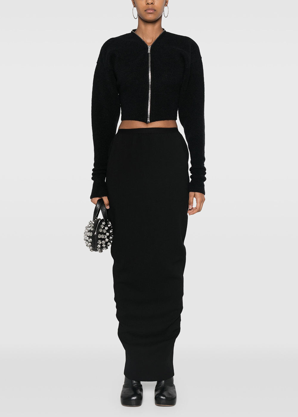 Black Pillar Maxi Skirt Rick owens – Гарантія оригінальності – вид ззаду
