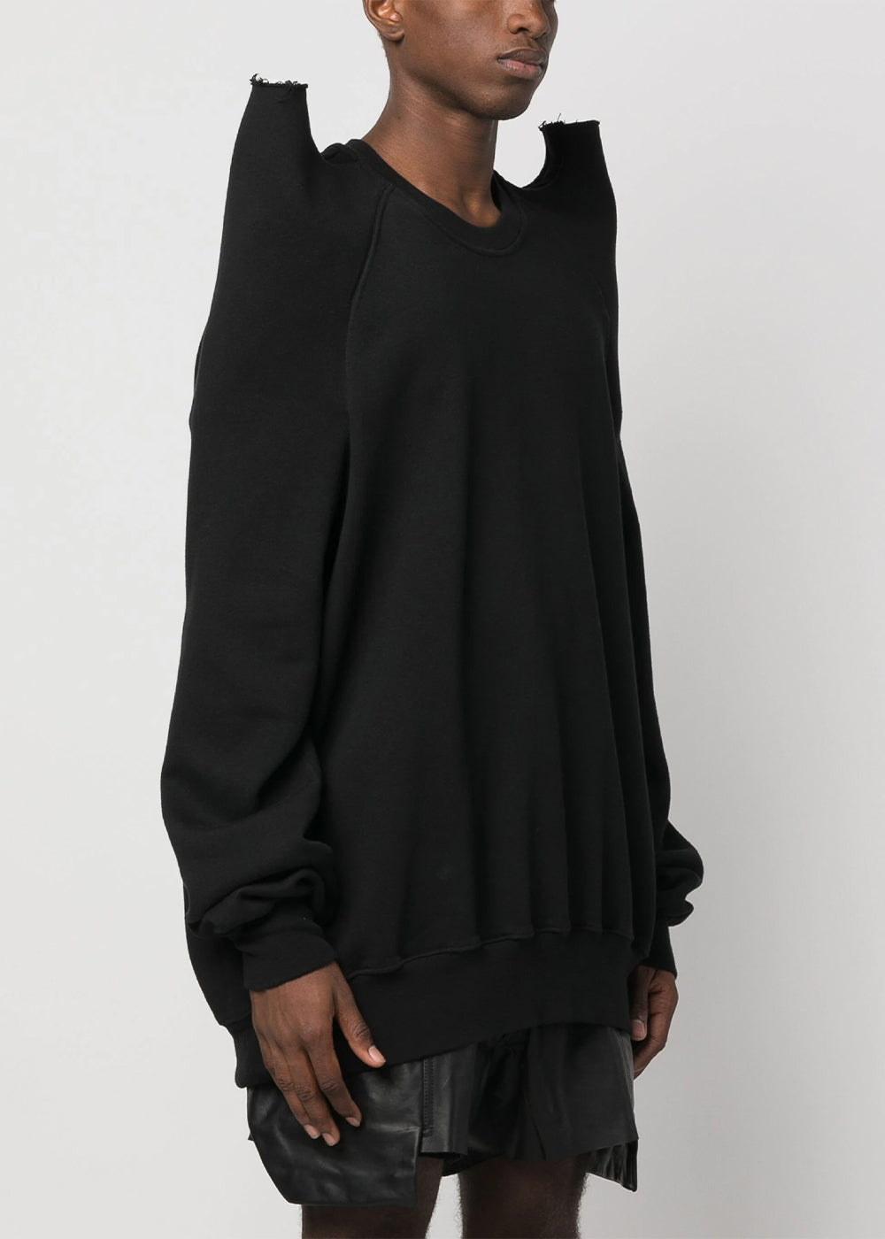 Black Tec 3d-Detail Sweatshirt Rick owens – Гарантія оригінальності – детальний вид