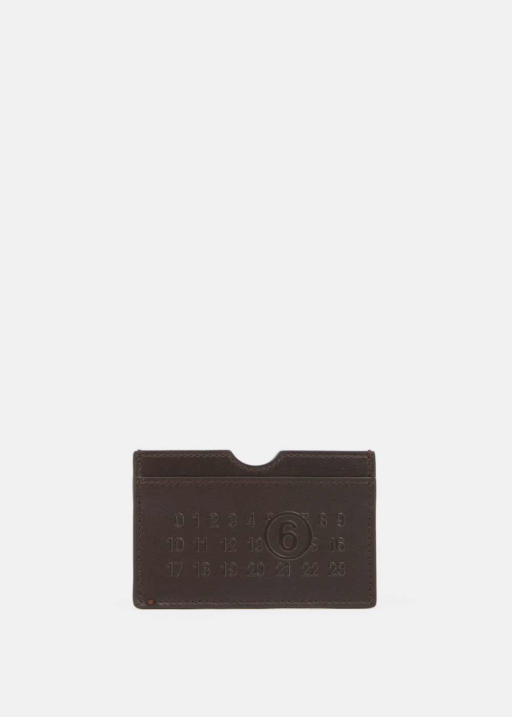 Brown Numeric Logo-Embossed Card Holder Maison margiela – Гарантія оригінальності – боковий вид