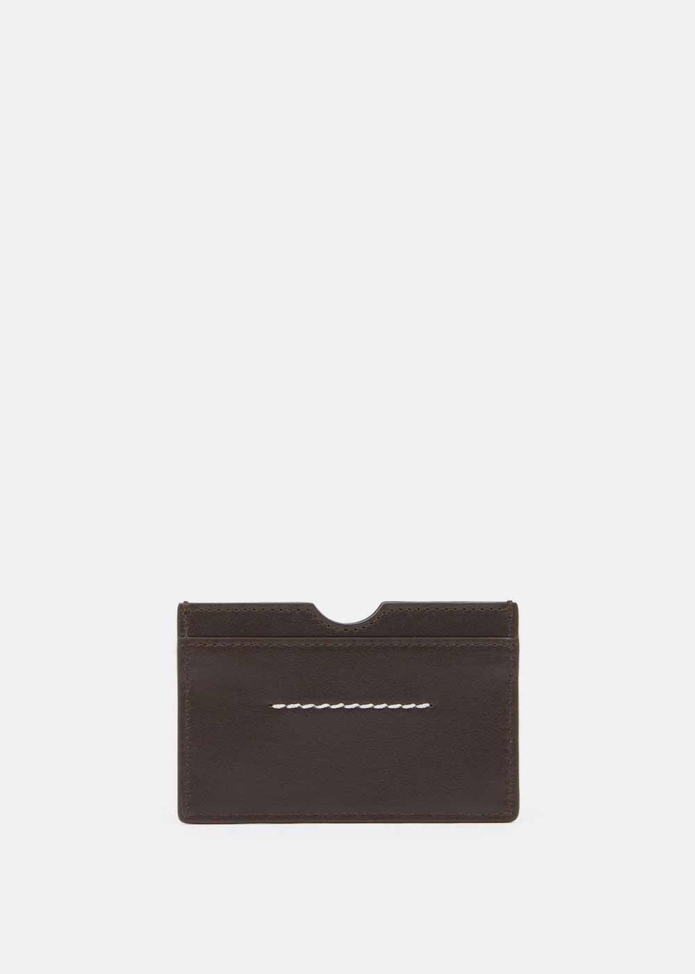 Brown Numeric Logo-Embossed Card Holder Maison margiela – Гарантія оригінальності – вид ззаду