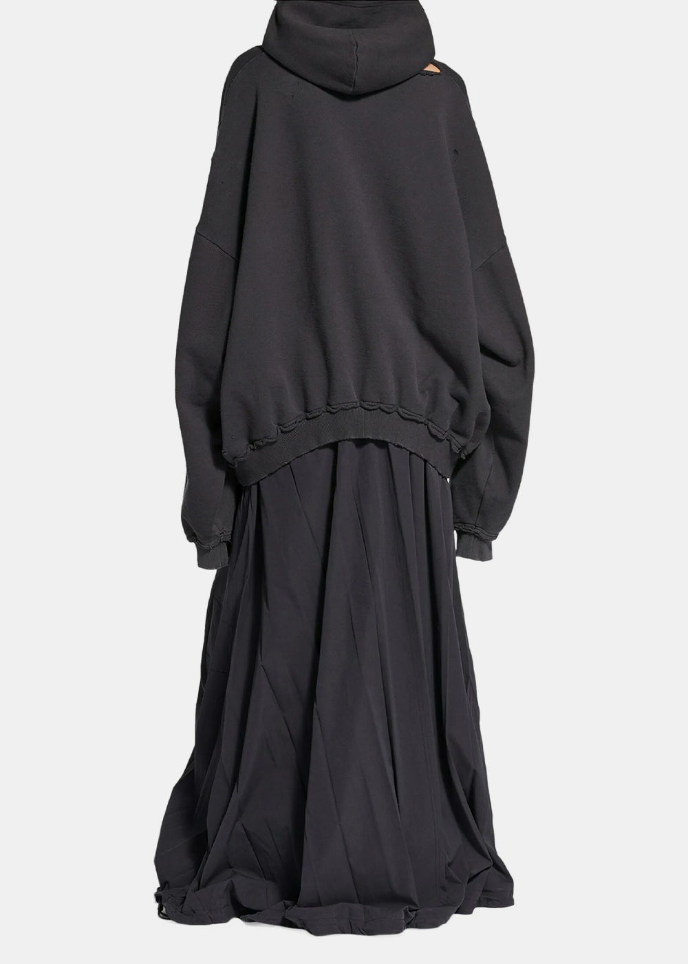 Washed Black Blackletter Script Pulled Hoodie Balenciaga оригінал – Купити в Україні – вид ззаду