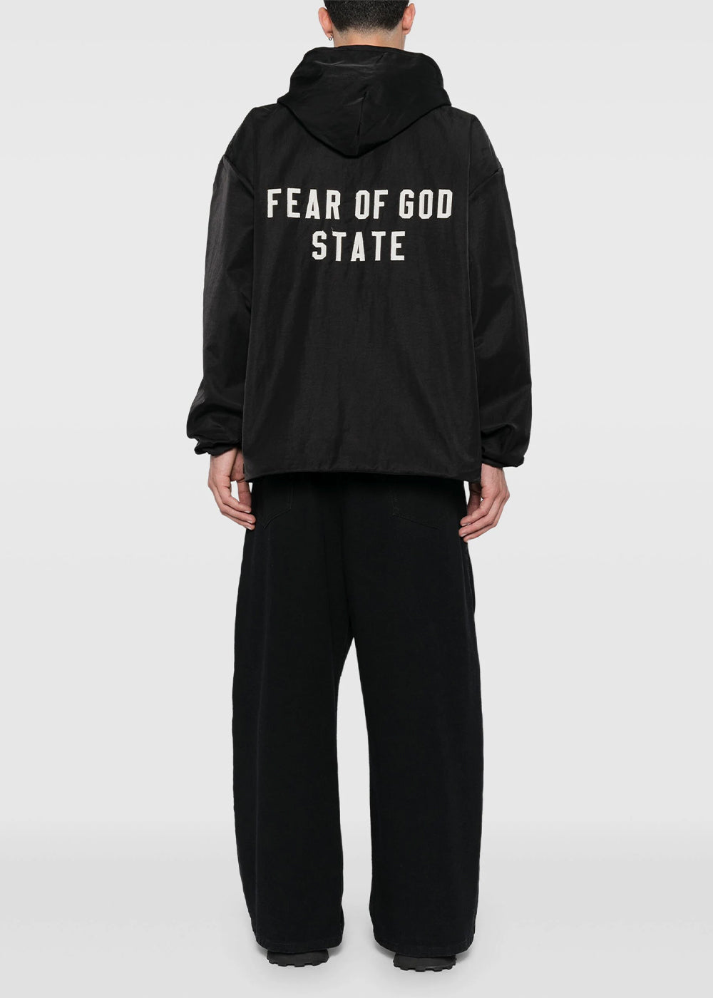 Оригінальна Black Hooded Coaches Jacket Fear of god – вид ззаду