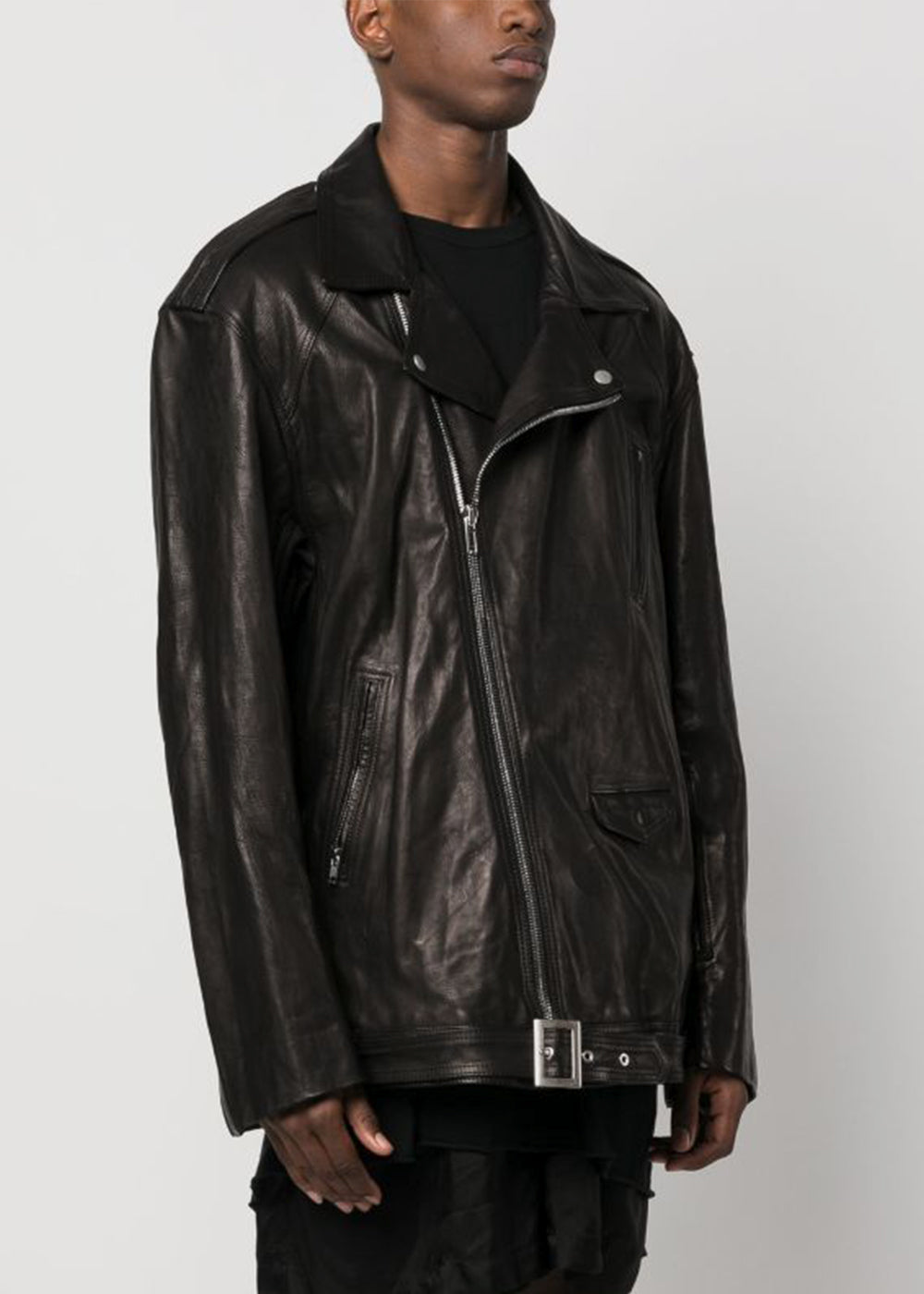 Оригінальна Black Luke Stooges Leather Jacket Rick owens – детальний вид