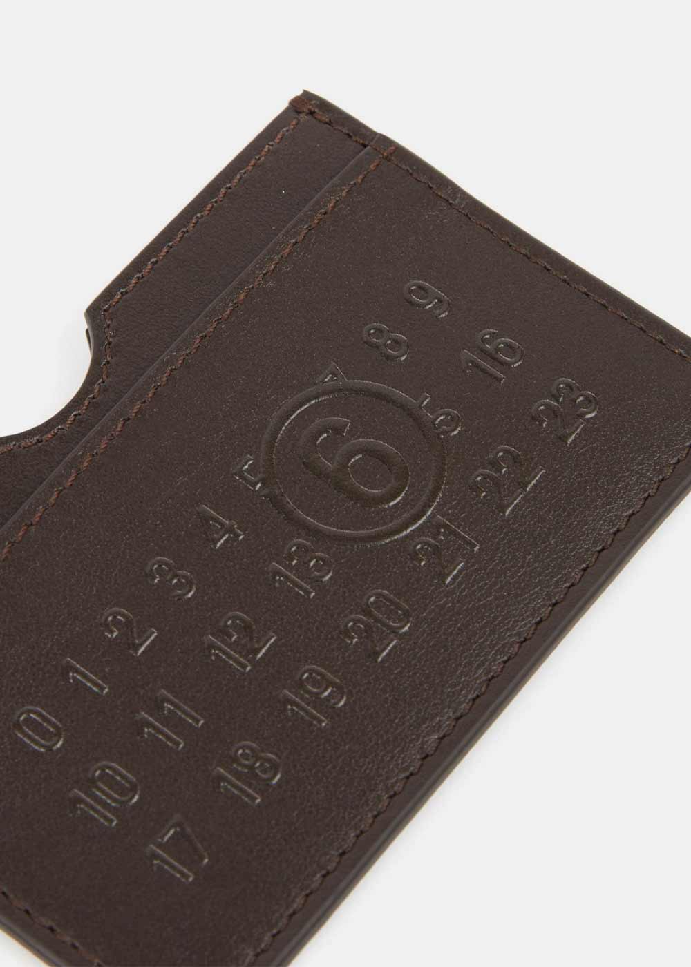 Brown Numeric Logo-Embossed Card Holder Maison margiela – Гарантія оригінальності – збільшений вид