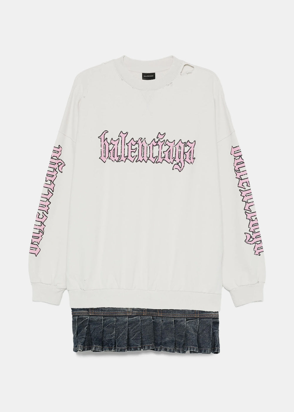 Dirty White Blackletter Script Hybrid Dress Balenciaga оригінал – Купити в Україні – боковий вид