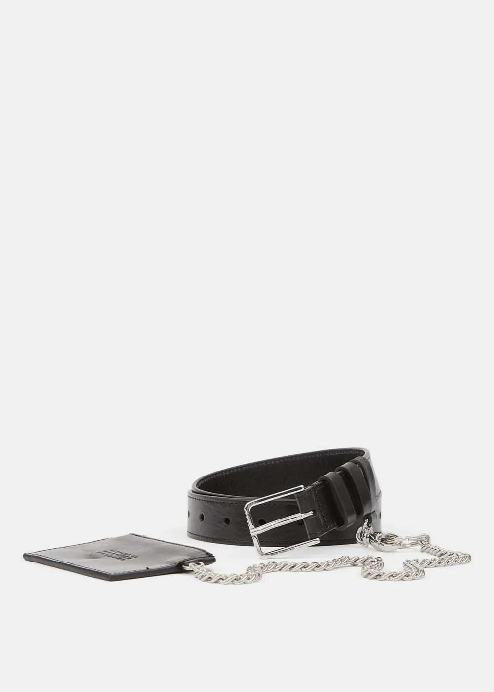 Black Chain-Link Buckle Belt Maison margiela – Гарантія оригінальності – боковий вид