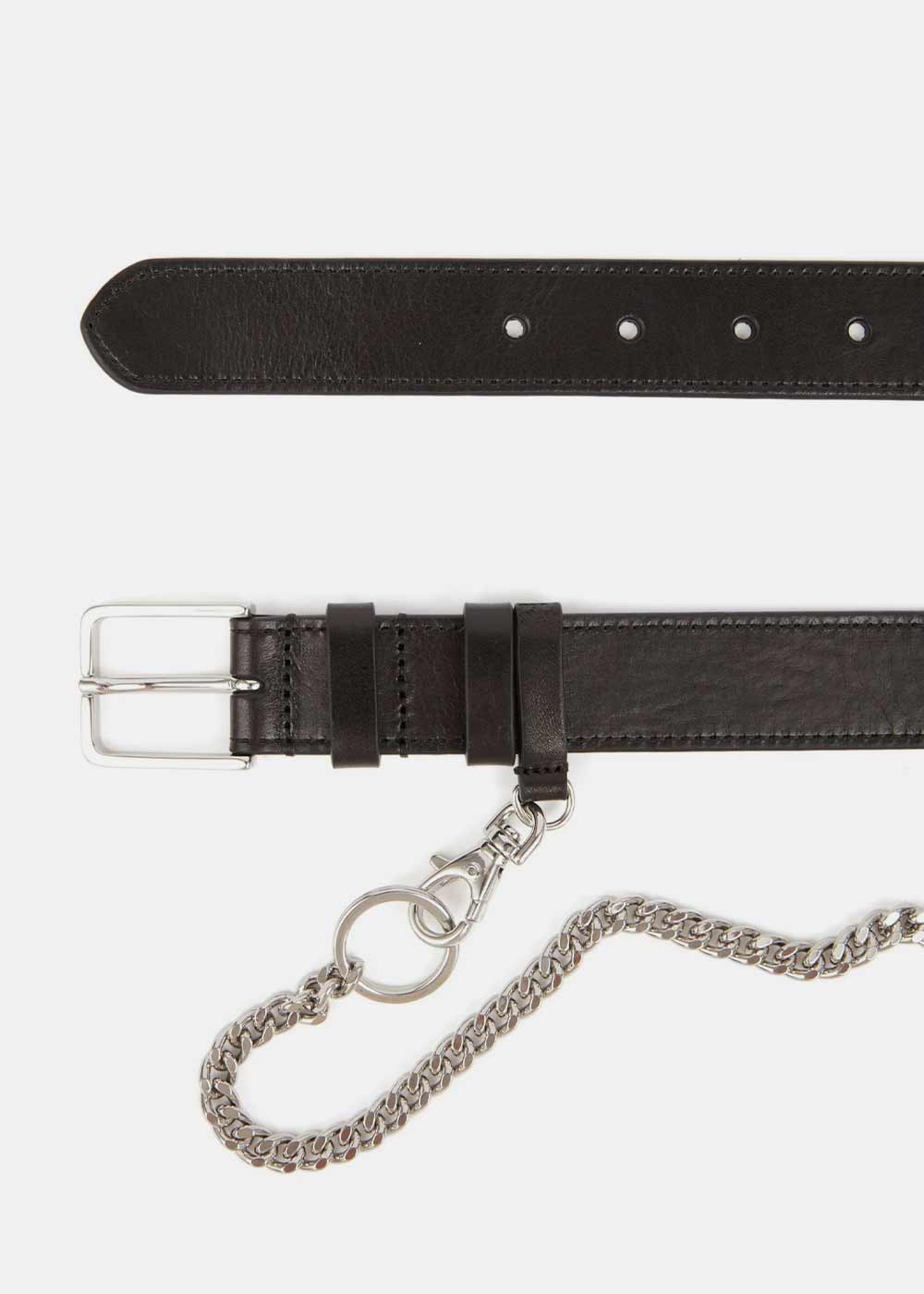 Black Chain-Link Buckle Belt Maison margiela – Гарантія оригінальності – вид ззаду