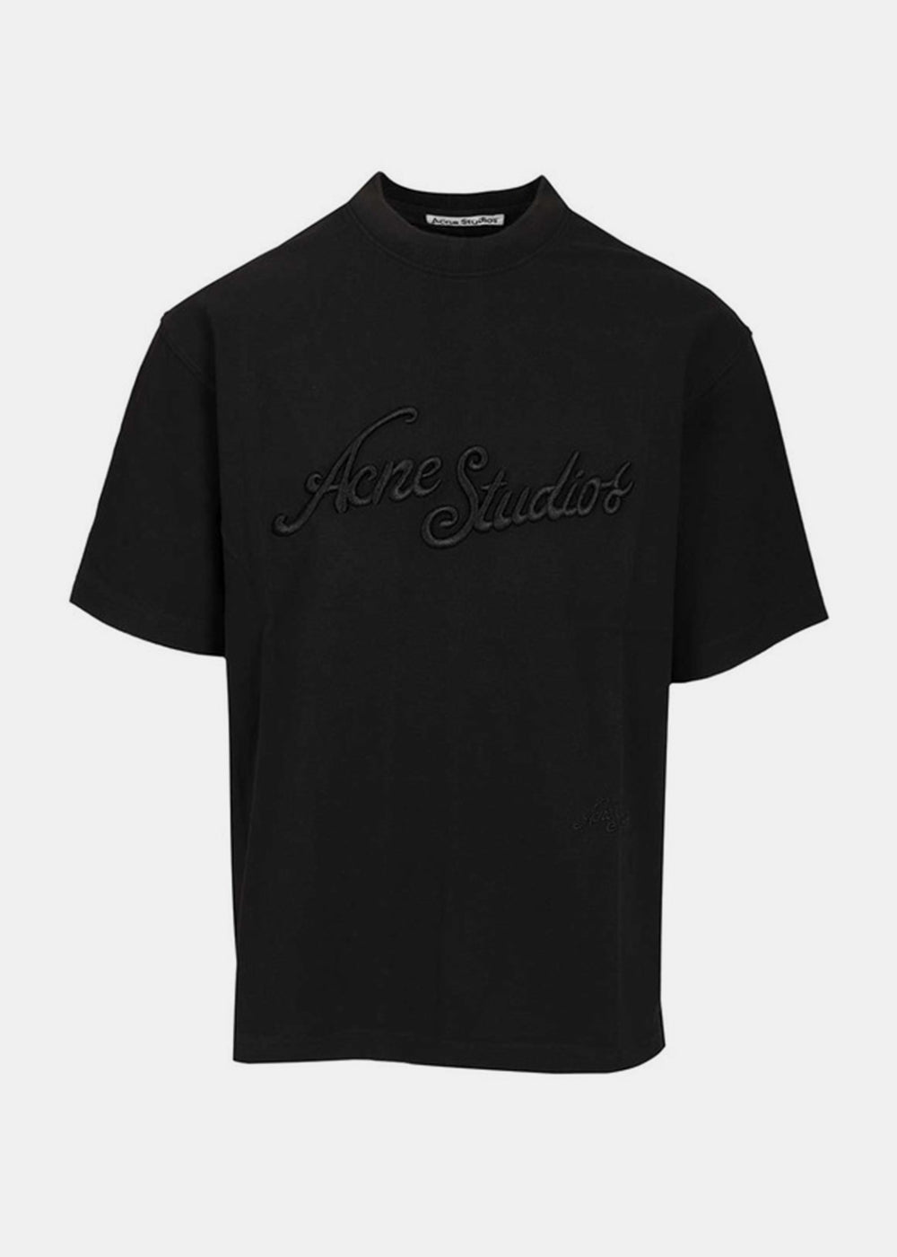 Оригінальна Black Embroidered Logo T-Shirt Acne studios – боковий вид