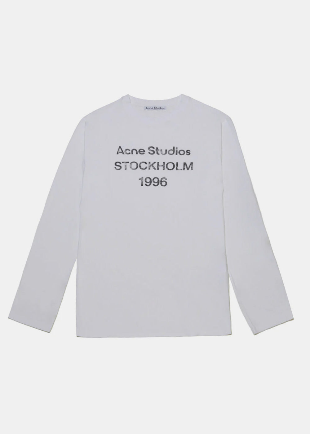 White Logo Printed Long-Sleeved T-Shirt Acne studios – Гарантія оригінальності – боковий вид