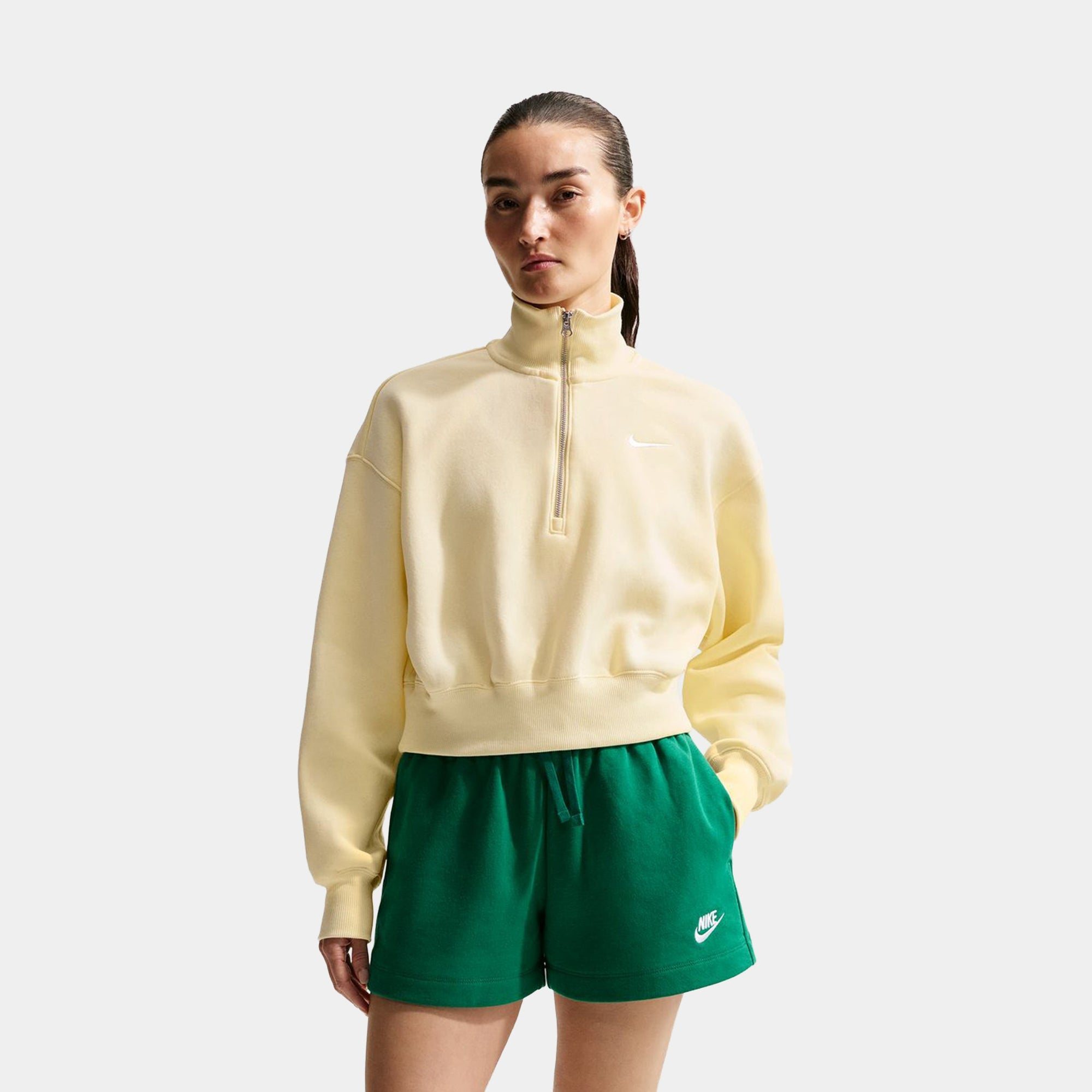 Nsw Phoenix Fleece Quarter Zip Cropped Womens Sweatshirt Nike – Гарантія оригінальності – боковий вид - NIKE
