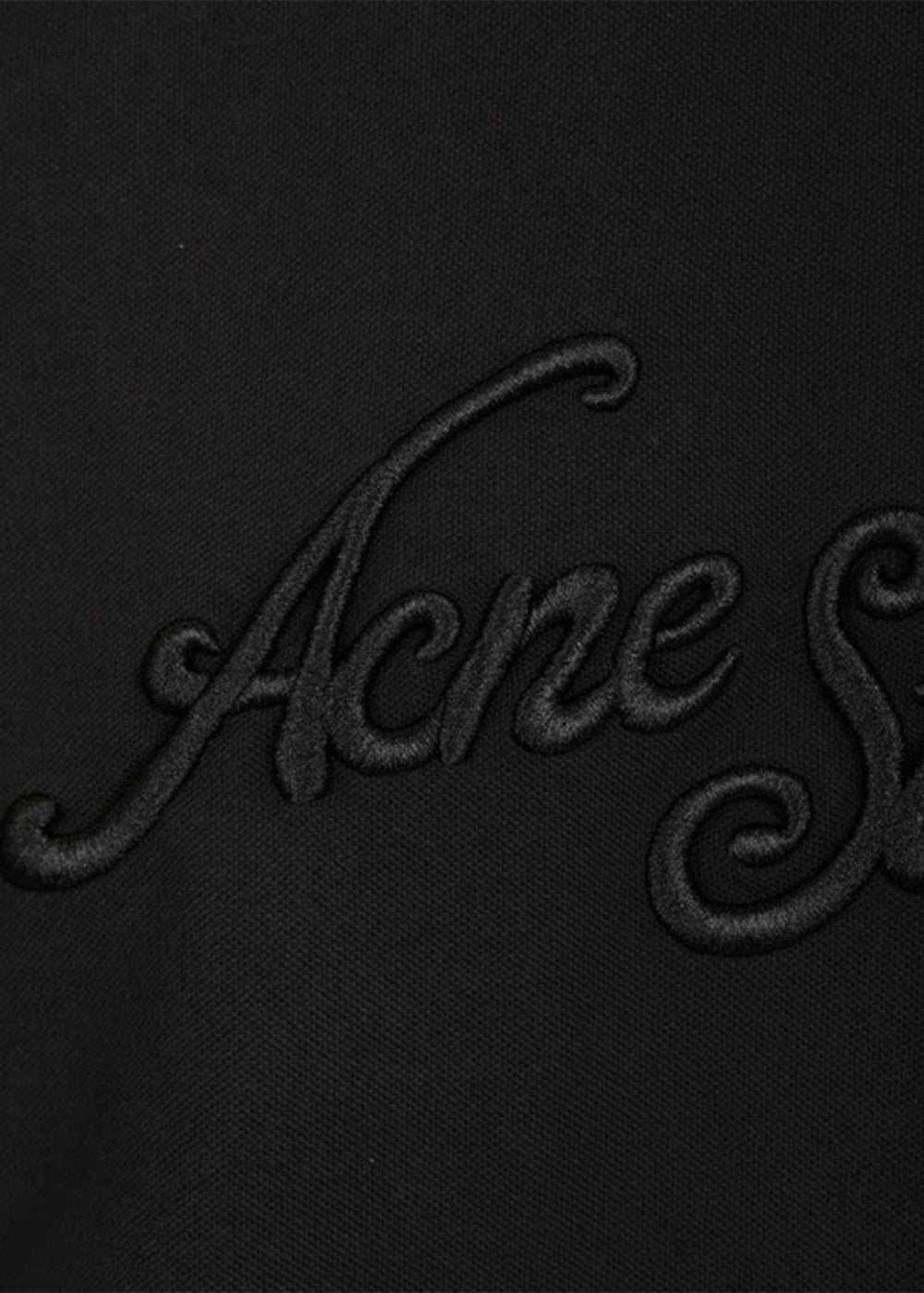 Оригінальна Black Embroidered Logo T-Shirt Acne studios – детальний вид
