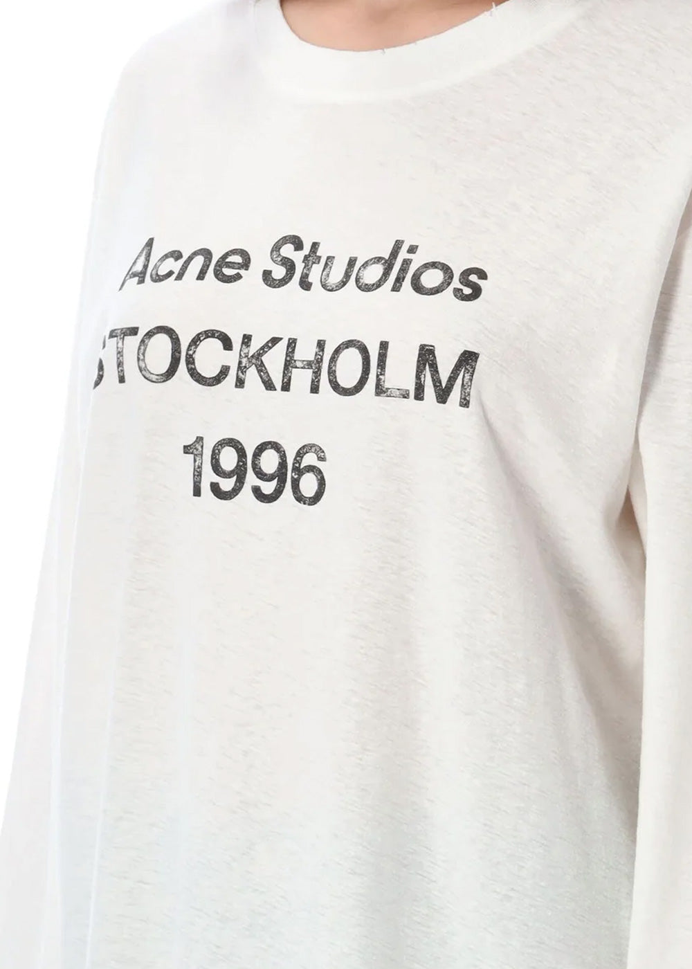 White Logo Printed Long-Sleeved T-Shirt Acne studios – Гарантія оригінальності – збільшений вид