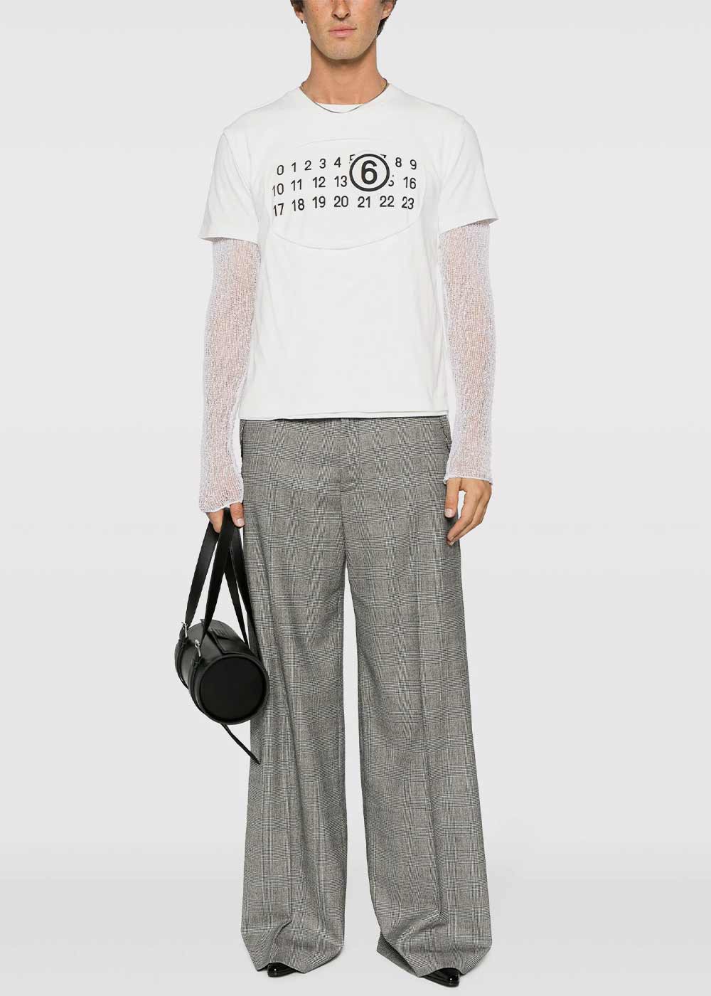 White Numbers-Print Cotton T-Shirt Maison margiela оригінал – Купити в Україні – вид ззаду