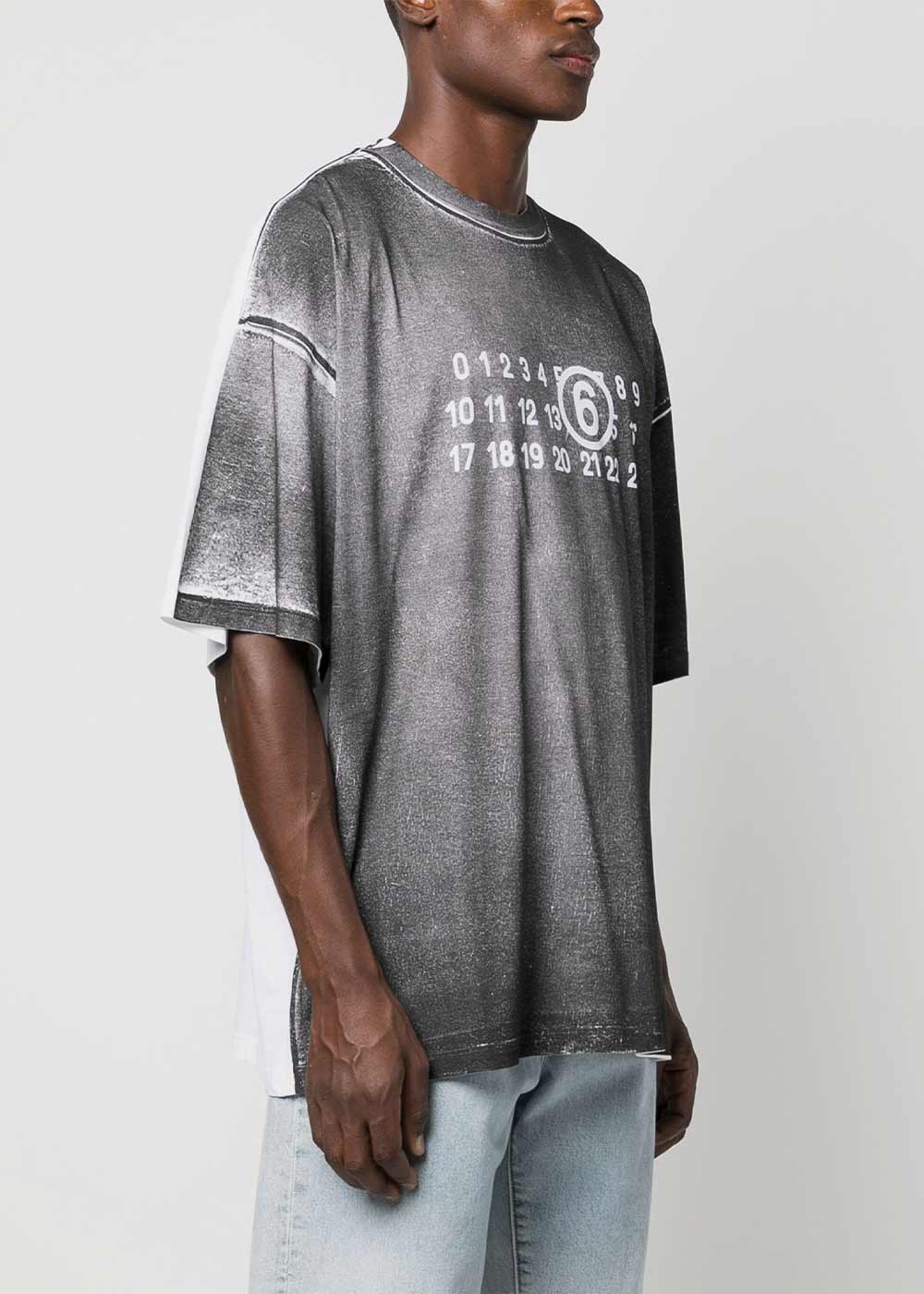 Оригінальна Black & White Numbers-Motif Two-Tone T-Shirt Maison margiela – детальний вид