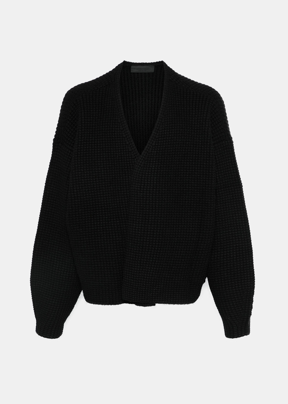 Black Heavy Waffle Cardigan Fear of god оригінал – Купити в Україні – боковий вид - FEAR OF GOD
