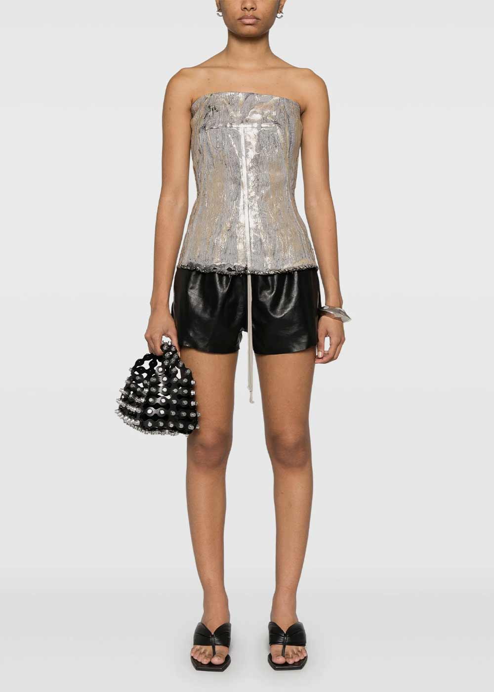 Black Leather Boxers Shorts Rick owens – Гарантія оригінальності – вид ззаду