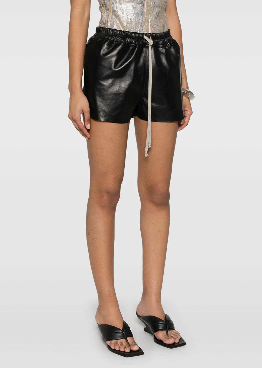 Black Leather Boxers Shorts Rick owens – Гарантія оригінальності – детальний вид