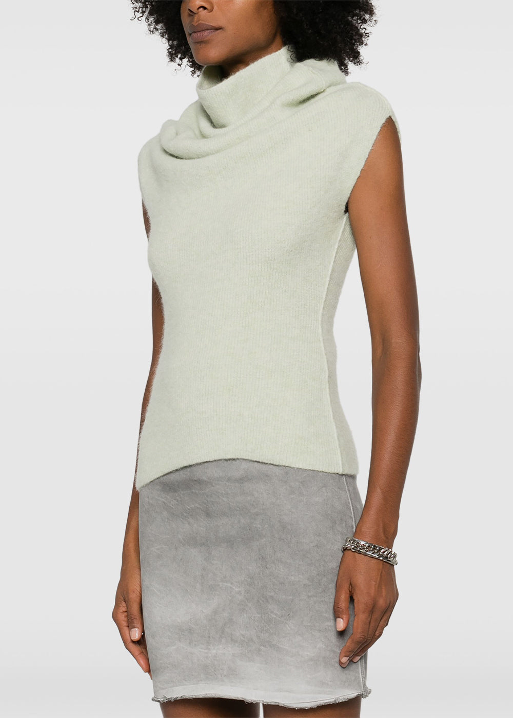 Pale Green Crater Knitted Top Rick owens – Гарантія оригінальності – детальний вид