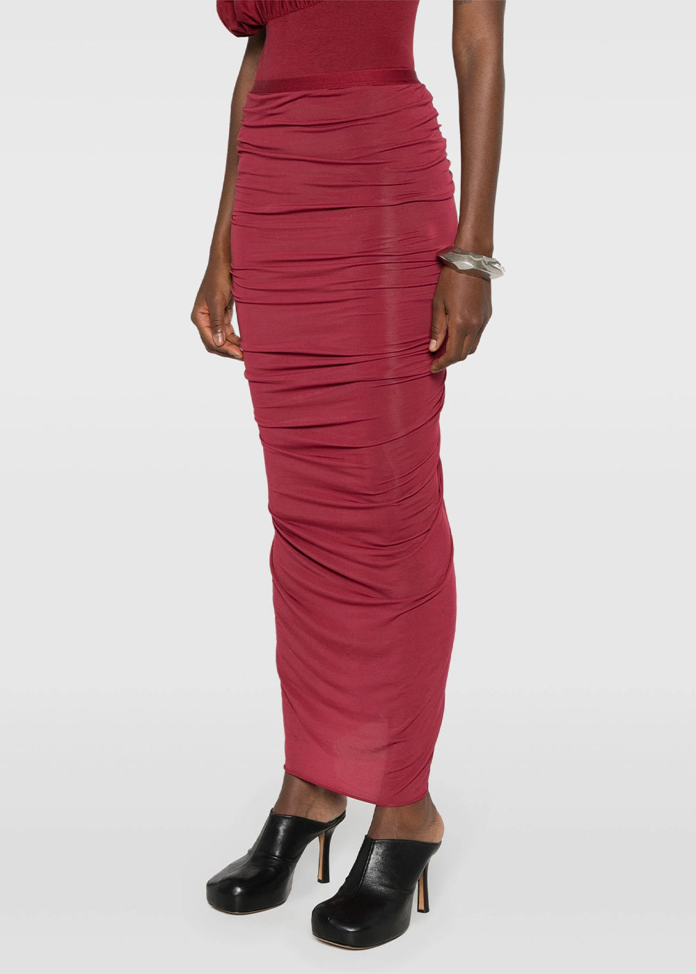 Оригінальна Cherry Shrimp Ruched-Detail Skirt Rick owens – детальний вид