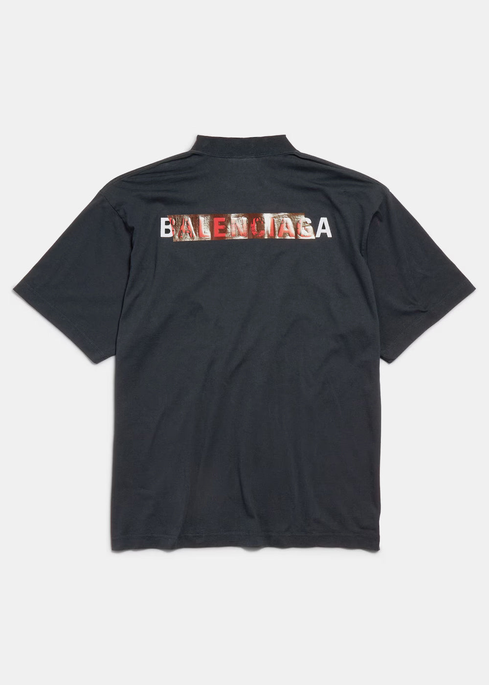 Faded Black Taped Balenciaga Back T-Shirt Balenciaga – Гарантія оригінальності – вид ззаду