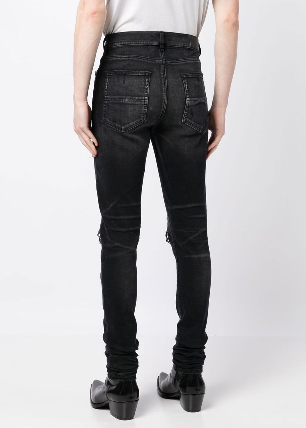 Оригінальна Black Mx1 Bouclé-Trim Skinny Jeans Amiri – збільшений вид